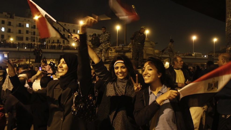 Las mujeres también participaron en las protestas contra Mubarak.