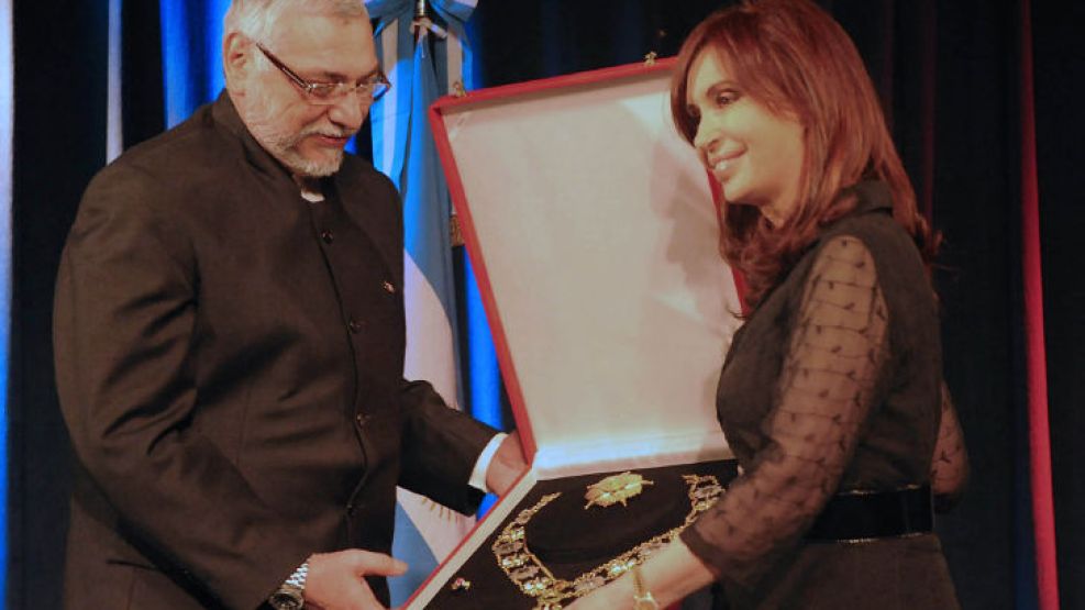 Cristina y su par de Paraguay, Fernando Lugo, durante la inauguración de la cota máxima de la represa hidroeléctrica Yacyretá.