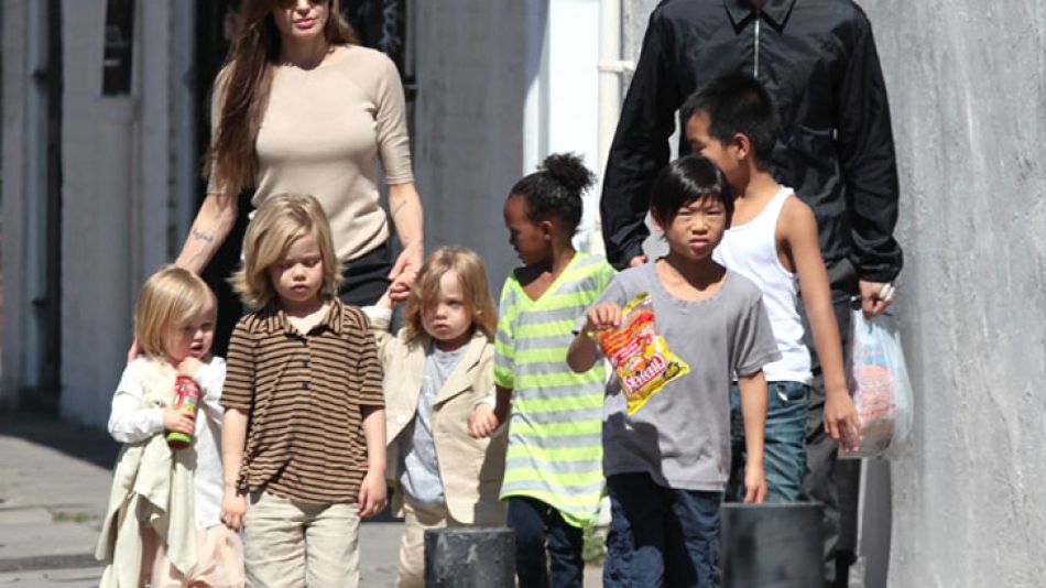 Brad Pitt, Angelina Jolie, y toda la familia