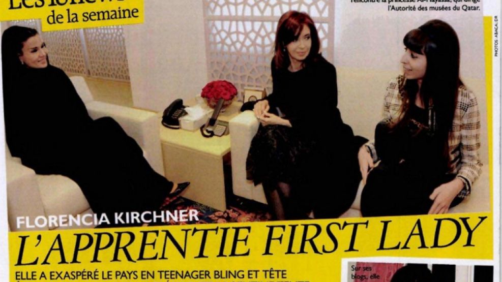 Florencia Kirchner, "aprendiz de primera dama" para una revista francesa