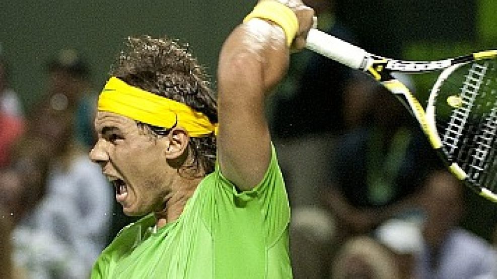 Con esta intensidad jugó Nadal su partido ante Federer. Y así festejó su victoria. 