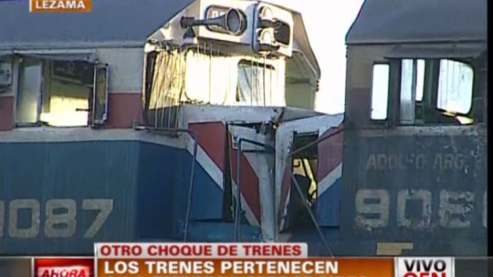 Un tren que se encontraba detenido en las inmediaciones de la localidad de Monasterio, partido de Chascomús, fue embestido por otra unidad que llegaba para auxiliarla.