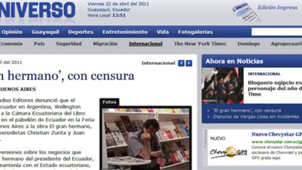 Los medios de Ecuadro levantaron la noticia sobre la censura.