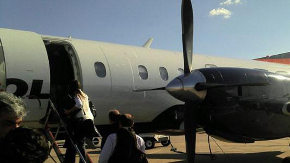 Última foto antes del accidente, tomada por una pasajera que bajó del avión en Mendoza.