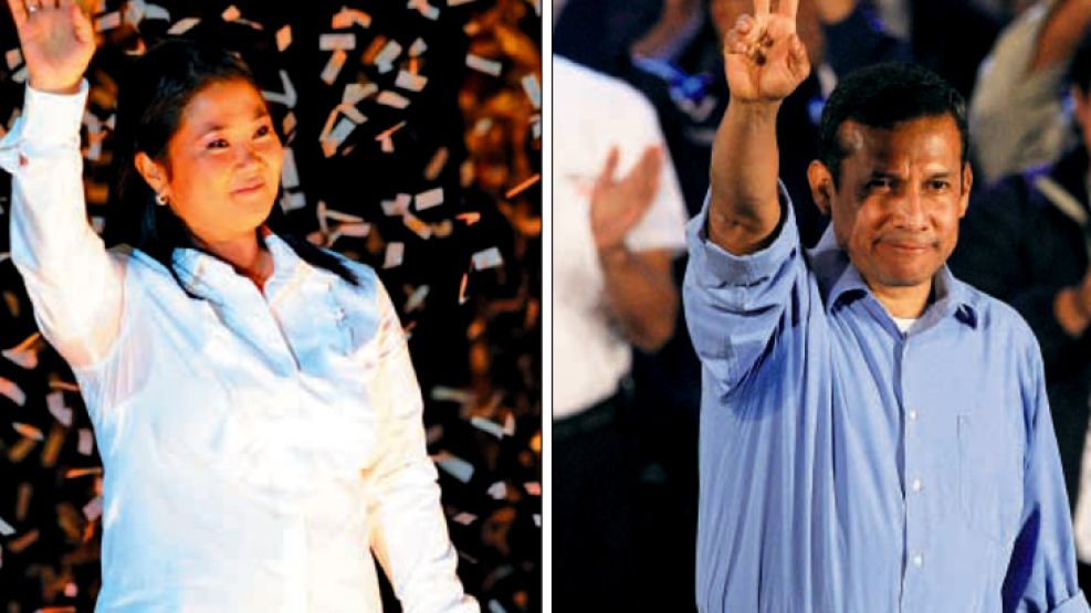 Keiko Fujimori y Ollanta Humala compiten el domingo en el ballotage peruano.