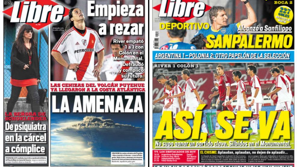 Tapa y Contratapa del diario más rápido del país.