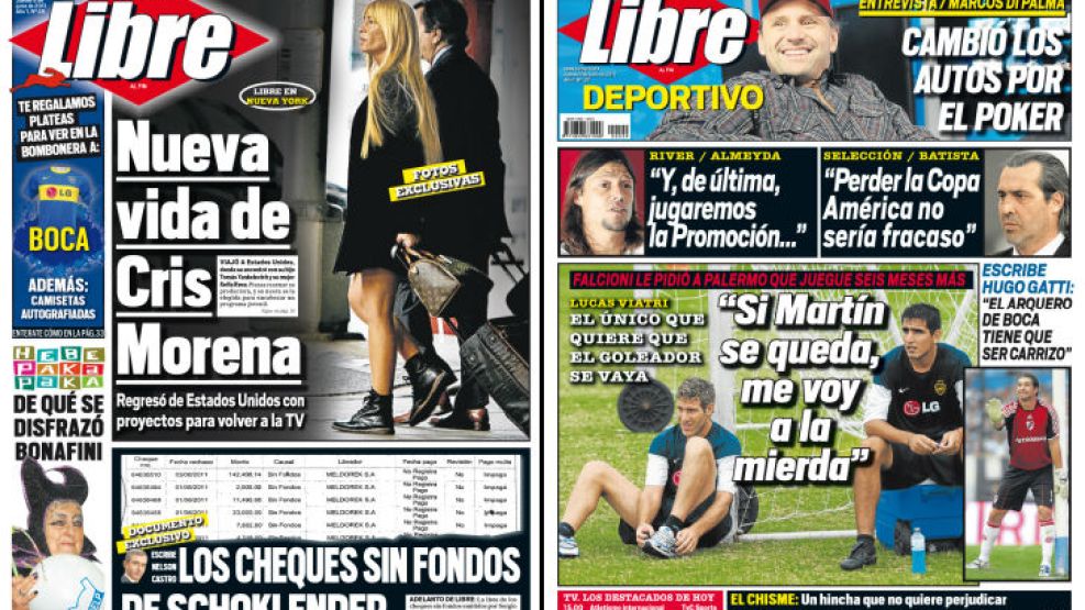 Tapa y Contratapa del diario más rápido del país.