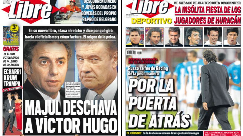 Tapa y Contratapa del diario más rápido del país.