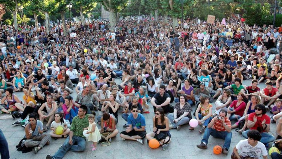 Una manifestación de "indignados" en Barcelona. Fue la ciudad con la mayor movilización: 98.000 personas.