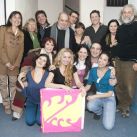 Oscar Mediavilla, Marisol Otero, Hernan Lombardi, Lia Jelin y el elenco de Bores para niños