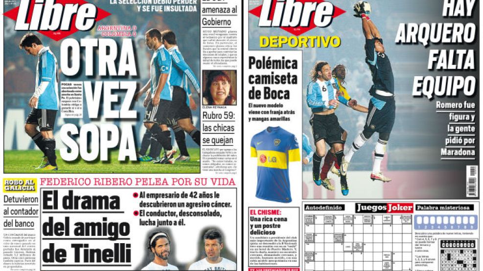 Tapa y Contratapa del diario más rápido del país.
