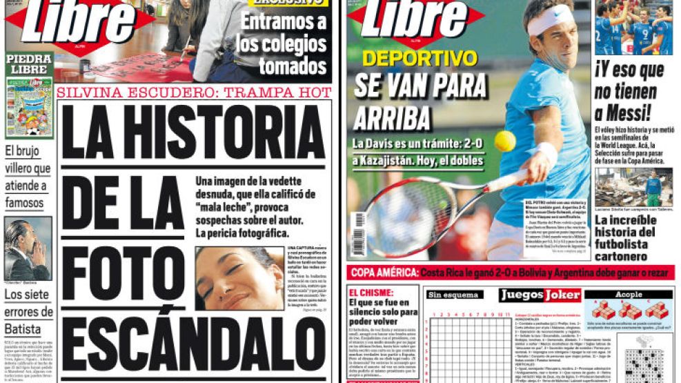 Tapa y Contratapa del diario más rápido del país.