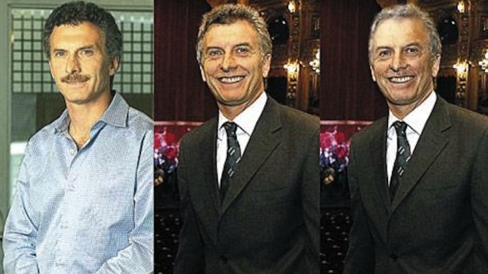Doce años de Mauricio Macri. Perdió en 2003, ganó en 2007 y 2011, en todos los casos en la Capital. Su cara en 2015, según una simulación en Photoshop. 
