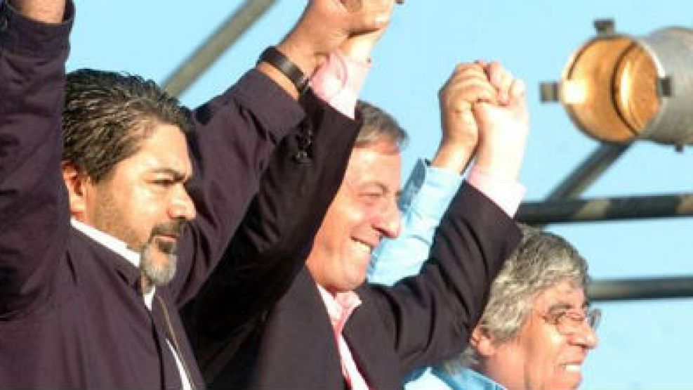 Martínez, Kirchner y Moyano, en épocas de la presidencia del patagónico.