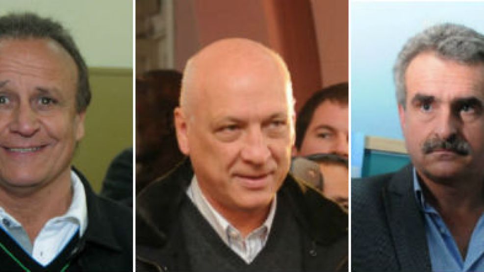 Miguel Del Sel, Antonio Bonfatti y Agustín Rossi, los candidatos.