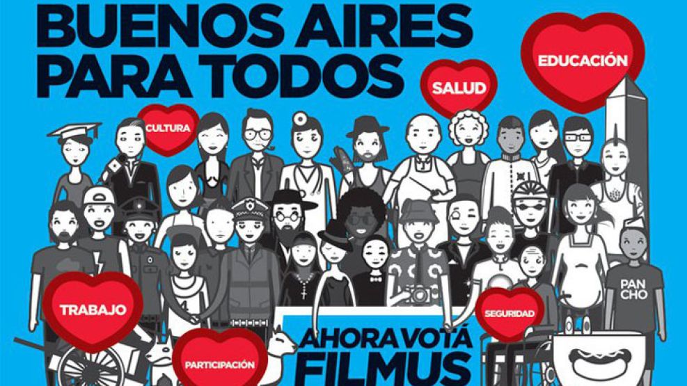 En los afiches anteriores, Filmus utilizaba el lema "Buenos Aires para todos".