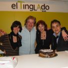 En el cumpleaños de Sandra: Pablo Alarcón, Alfredo Monserrat y Paula (asistente). 