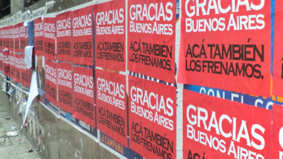 Éste es el segundo slogan anti K observado tras elecciones que no resultaron del agrado del kirchnerismo.