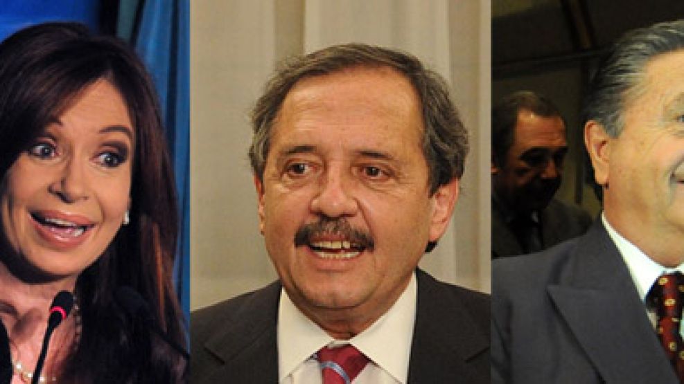 Cristina Kirchner, Ricardo Alfonsín y Eduardo Duhalde, los principales candidatos.