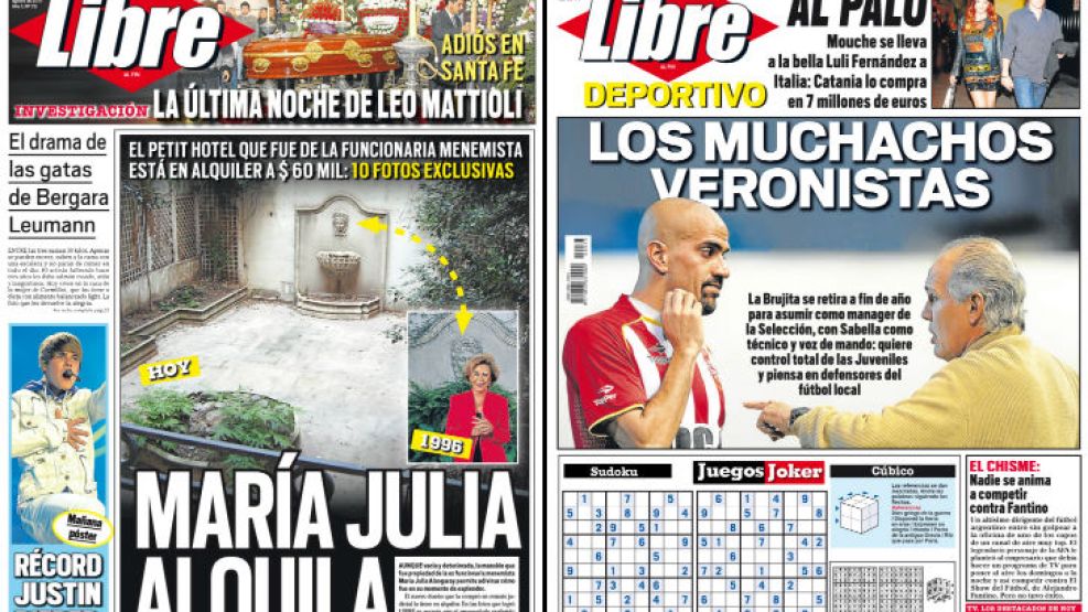 Tapa y contratapa del diario más rápido del país.