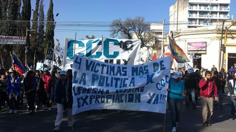 El corte de la ruta nacional 34 a la altura de la ciudad de Libertador San Martín.