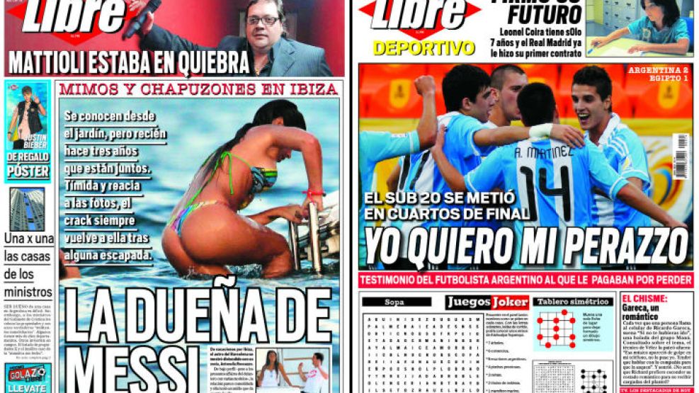 Tapa y contratapa del diario más rápido del país.