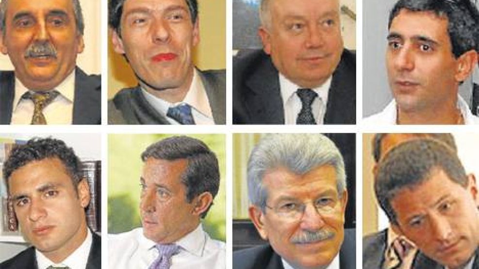 Arriba. Guillermo Moreno, Juan Abal Medina, Oscar Solís, Roberto Baratta. Abajo. Iván Heyn, Luis Kreckler, Juan Carlos Fábrega, Lucas Nejamkis.