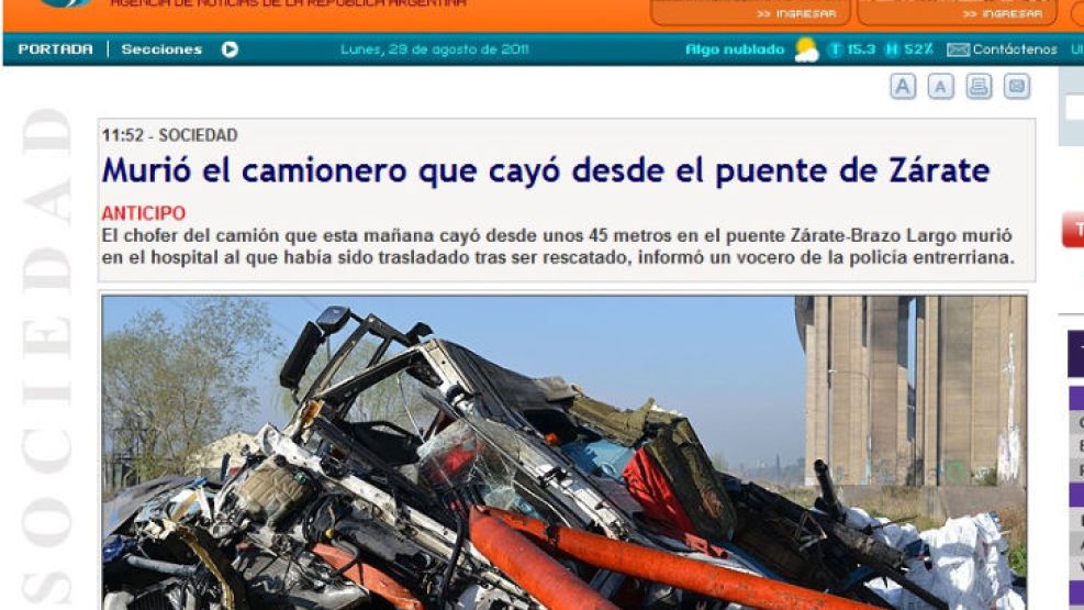 La agencia oficial dijo que el camionero había muerto. Pero no fue así.