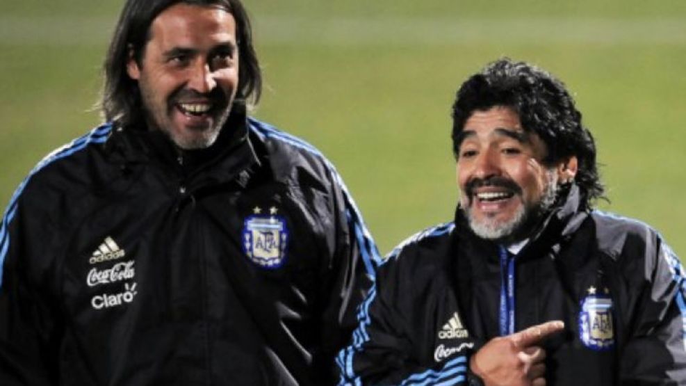 Batista y Maradona sonríen. Eran otros tiempos.