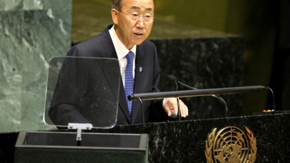 El Secretario General de Naciones Unidas Ban Ki-Moon durante la reunión de alto nivel sobre la prevención de las enfermedades no transmisibles.