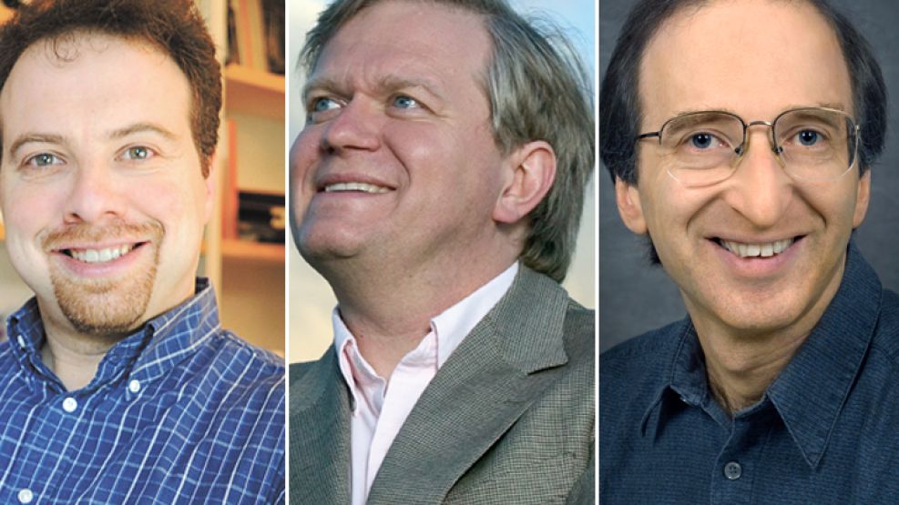 Adam Riess, Brian Schmidt y Saul Perlmutter, los ganadores del Premio Nobel de Física 2011.