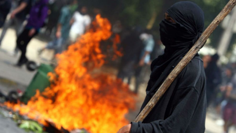 Los encapuchados en las protestas en Chile