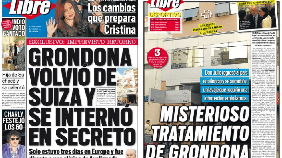 Tapa y contratapa del diario más rápido del país.