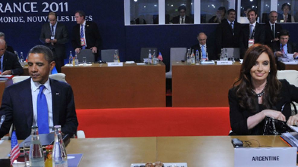 Obama y Cristina, ayer, en el G-20. 