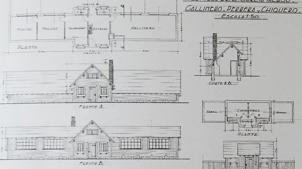 Los planos originales de la Casa de Villa la Angostura