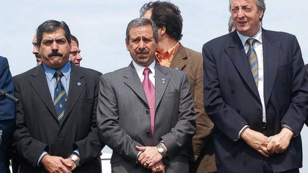 Cirielli junto a Jaime y Kirchner, cuando todavía era funcionario de la Secretaría de Transporte.