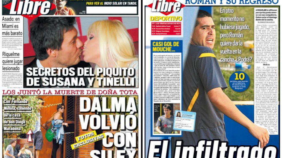 Tapa y contratapa del diario más rápido del país.