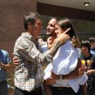 Marcelo y su saludo con Dario Giordano y su hija Azul.