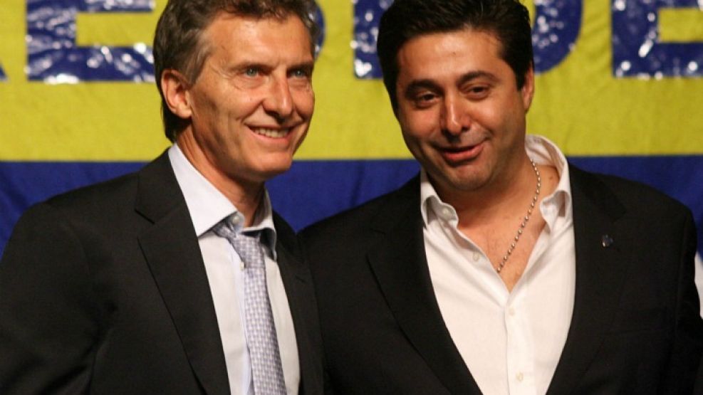 Mauricio Macri junto a su delfín político, Daniel Angelici.
