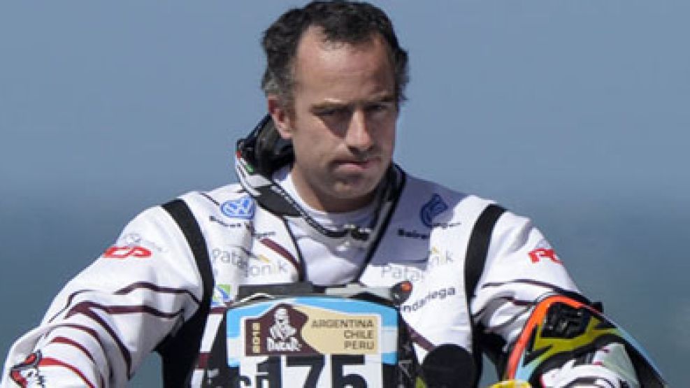 Jorge Martínez Boero a bordo de su moto.