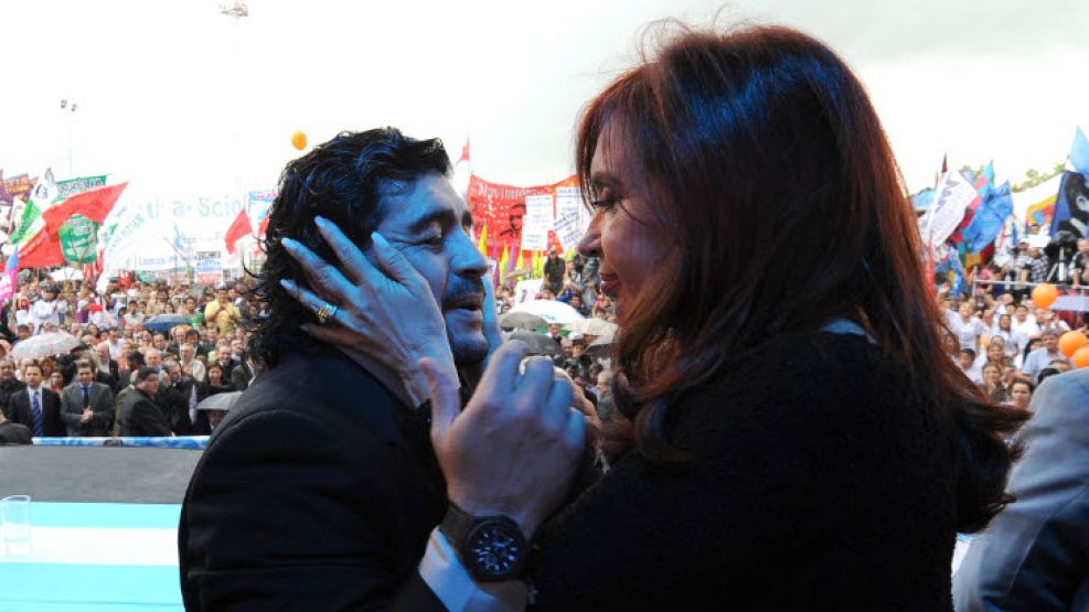 Maradona y Cristina, juntos.