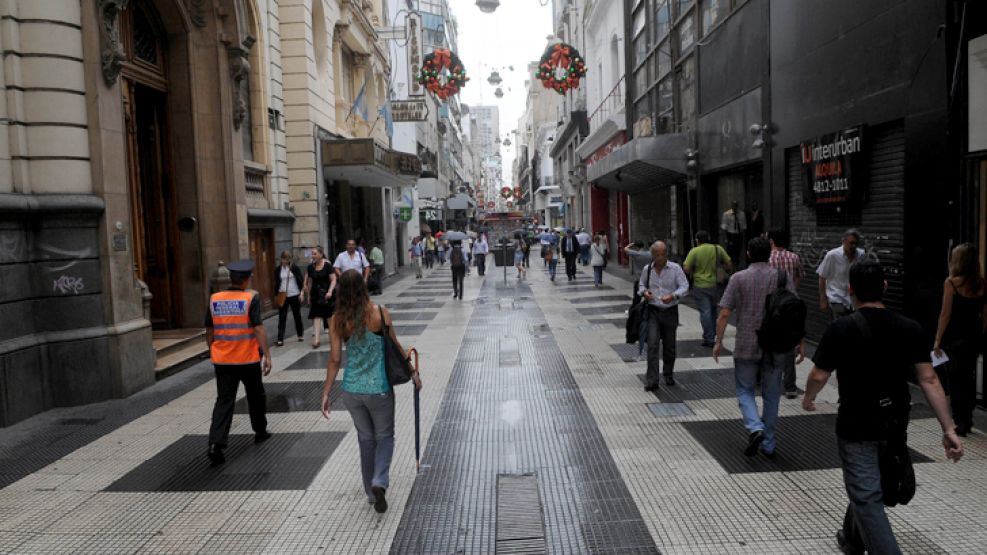 La peatonal Florida este miércoles por la mañana. 