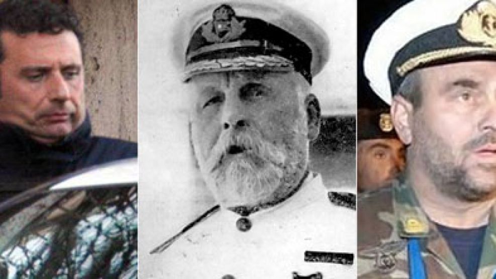 Francesco Schettino, Edward John Smith y Guillermo Tarapow, tres capitanes de navíos con diferentes historias.