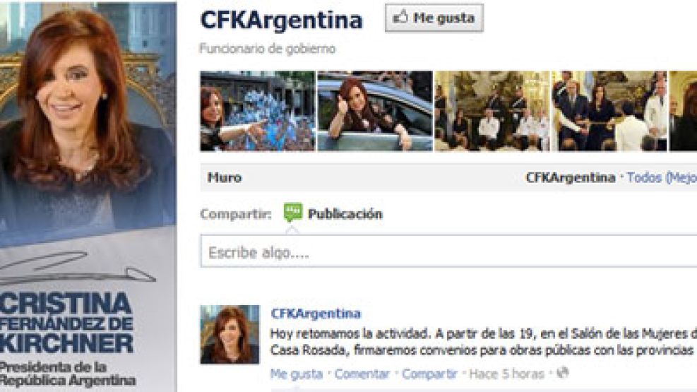 Cristina escribió en sus cuentas de twitter y facebook