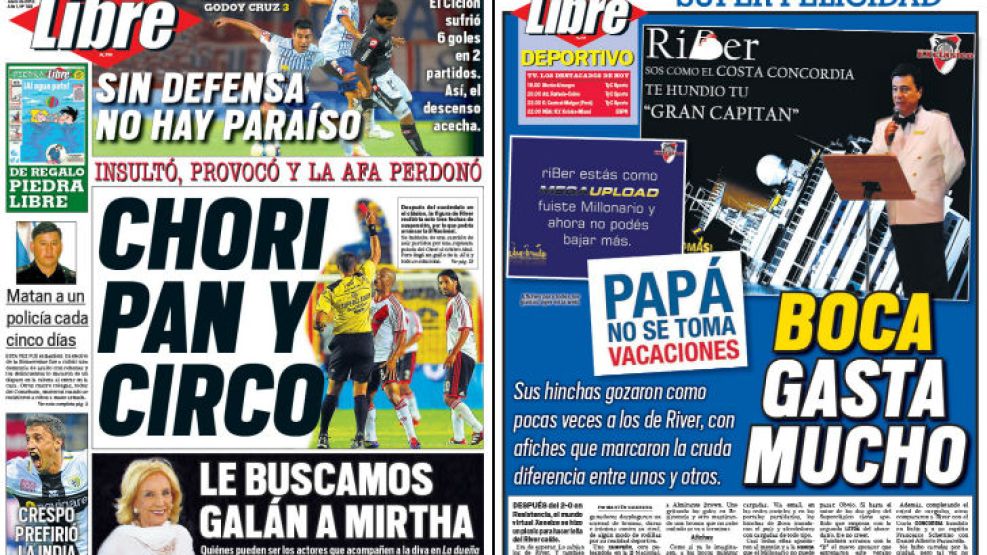 Tapa y contratapa del diario más rápido del país.