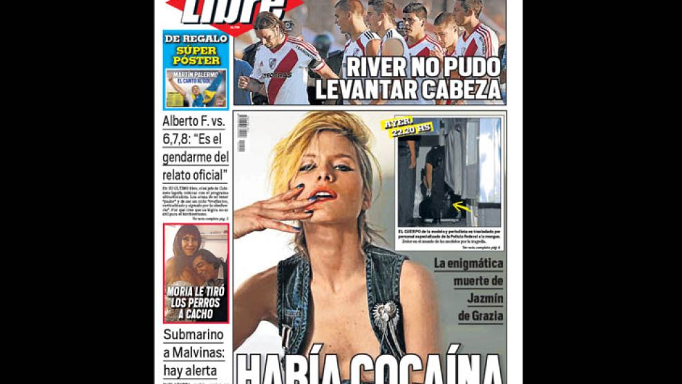 La tapa del diario Libre del 6 de febrero de 2012.