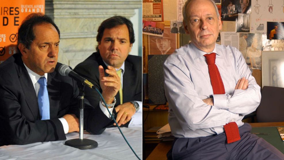 Enfrentados: Scioli y Pérez, blancos de Verbitsky junto al ministro de Justicia, Ricardo Casal. 