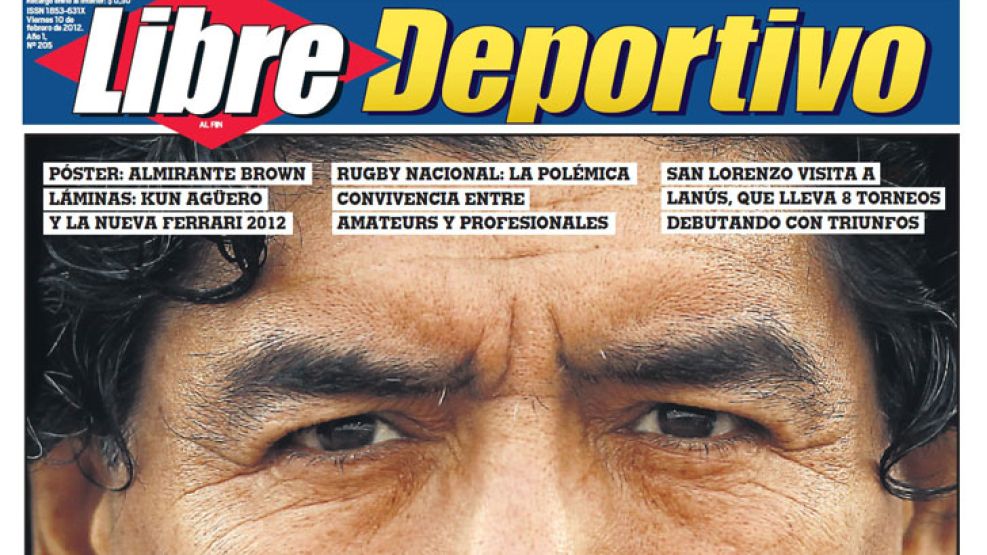La primera portada de Libre Deportivo con Diego Maradona. 