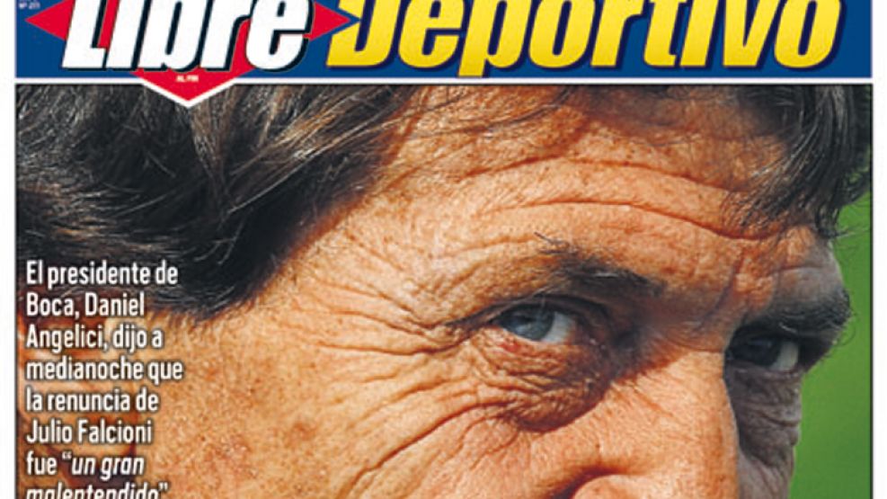 Julio Falcioni, DT de Boca Juniors, en la portada de Libre Deportivo este jueves.  