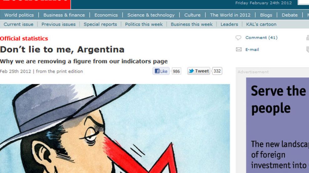 The Economist, lapidaria con las estadísticas del INDEC.